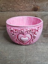 Vintage Pompadour Products Pink Wooden Bowl Made In USA
