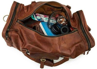 Sac homme en cuir véritable bagage gym week-end nuit sac de