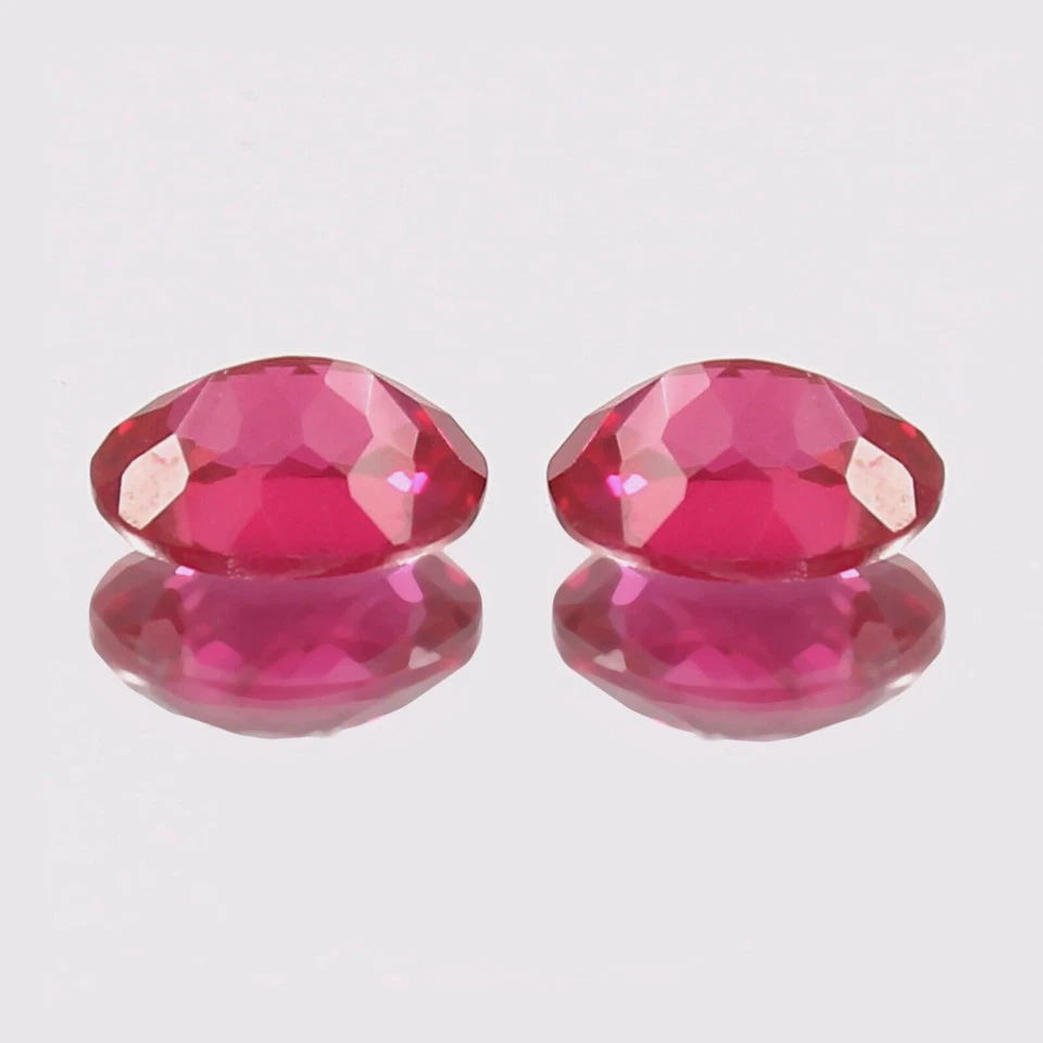 AAA Quality Natural Mozambique Ruby Loose Oval Gemstone Cut Matched Pair 10x7 MM - Image 4 of 4