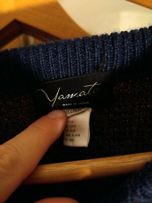 Vintage Yamato Made In Japan Knit Sweater Indigo Blue Copper M | eBay