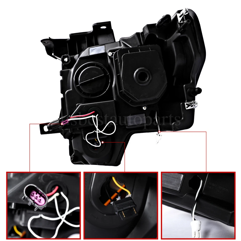 Headlight Headlamp Projector Black w/LED Signal For 09-14 Ford F-150 F150 Foto 4 de 4