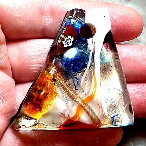 TOMMASI MURANO GLASS PENDANT ABSTRACT ART INLAY MADE IN MURANO $ 65 TOMMASI