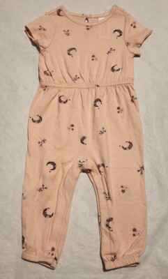 NWT Old Navy Moon Flower Print Jumpsuit Romper One Piece Baby Girl