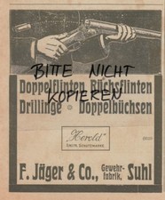 SUHL, Werbung 1924, F. Jäger & Co. Gewehr-Fabrik