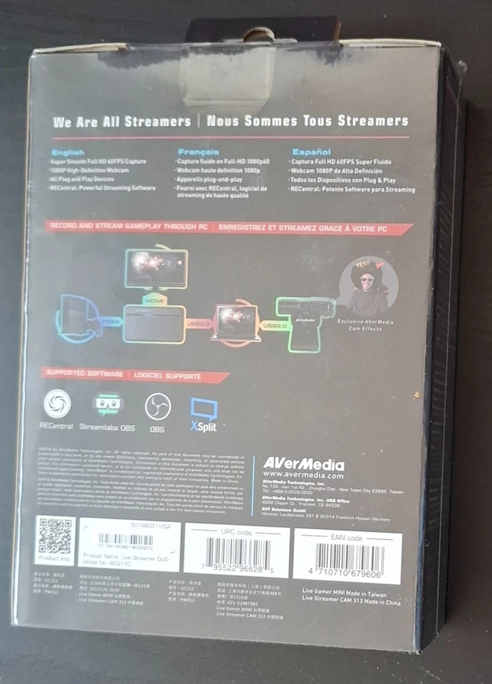 Avermedia Live Streamer Duo B0311D - Boitier De Capture + Webcam - Neuf - Photo 2/2