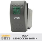 Rocker Switch OVEN - Green - LED 4x4 Boat Caravan Camping Marine Cooking 12v