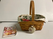 Longaberger Basket, 1999 Horizon of Hope, with Liner, Protector and Tie On