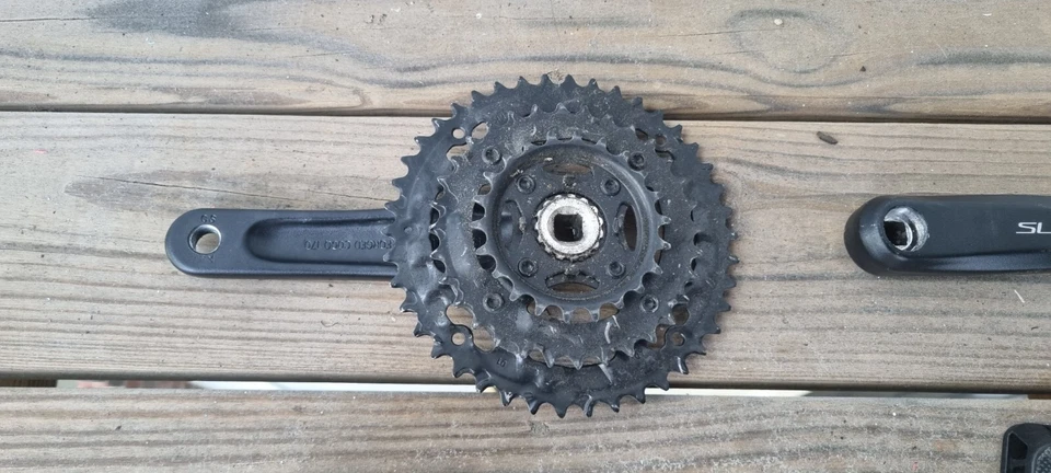 BICICLETA BICICLETA BRAZO BIELA IZQUIERDO ALUMINIO170mm JUEGO DE BIELAS Y PEDALES VELOCIDAD NEGRO Y DERECHO Foto 3 de 4