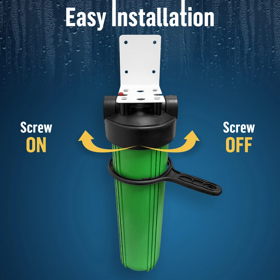 2 Green High Capacity 20x4.5” Whole House Filter Purifier Systems 1” Brass Port - Image 3 of 4