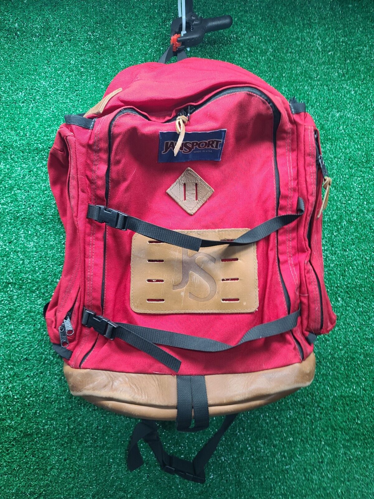 Vintage 90s Jansport Leather Backpack Made in USA Red | eBay