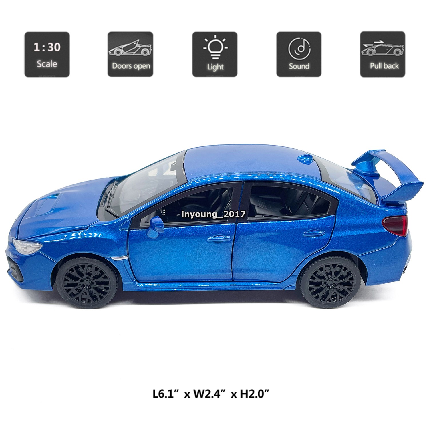 1/30 Subaru WRX STI Model Toy Car Diecast Toy Vehicle Boys Toys Kids Gifts Blue