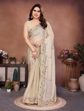 SARI INDIAN WEAR BOLLYWOOD DESIGNER PAKISTANI WOMEN ETHNIC PARTY BRIDAL SAREE