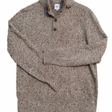 GAP Mens Warmest Button Mock Neck Sweater L M...