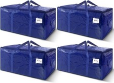 4 Pack Extra Heavy Duty Large Moving Bags with Strong Zipper  Carrying Handles,