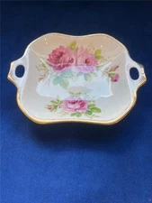ROYAL ALBERT China ENGLAND - AMERICAN BEAUTY Pattern  - 7" OPEN HANDLE BONBON