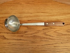 Vintage Robinson Knife Co Soup Ladle Stainless with Wood Handle Made in USA