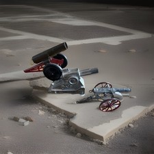 Antique Lot 3 Firing Miniature Cannons