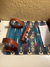 Pendleton Backgammon Roll-Up Travel Game Aztec Wool Pattern Set 10” Wide (d9