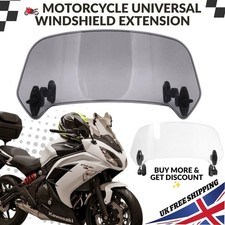 Motorbike Motorcycle Clip On Windshield Wind Screen Deflector Extension Spoiler