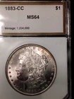 1883 CC Morgan Silver Dollar MS64 PCI $1 90% Carson City Mint US Coin