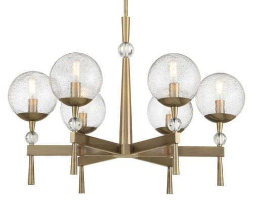 Minka Lavery 1336 Populuxe 6 Light 28"W Globe Chandelier - Oxidized Aged Brass - Picture 9 of 10