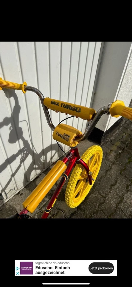 Altes BMX mit Plastik Felgen und neuen Reifen - BMX Turbo Pads - Bild 2 von 4