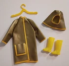 Vintage Barbie Clone ~ Mego Maddie Mod ~ Slick Chick Gold Raincoat Outfit