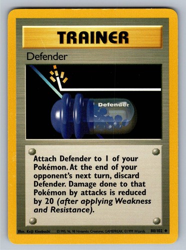 Defender 80/102 Base Set Unlimited Uncommon Trainer