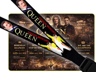 Queen Freddie Mercury Lanyard Top FanArt Geschenk passt zu T-Shirt Vinyl CD DVD