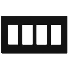 LIDER Quadruple Decorator Switch Cover, Mid-Size 4-Gang, Matte Black