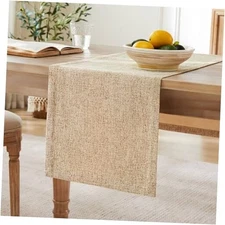  Burlap Style Farmhouse Table Runners 14x90 inches Classic Burlap/Oatmeal Beige