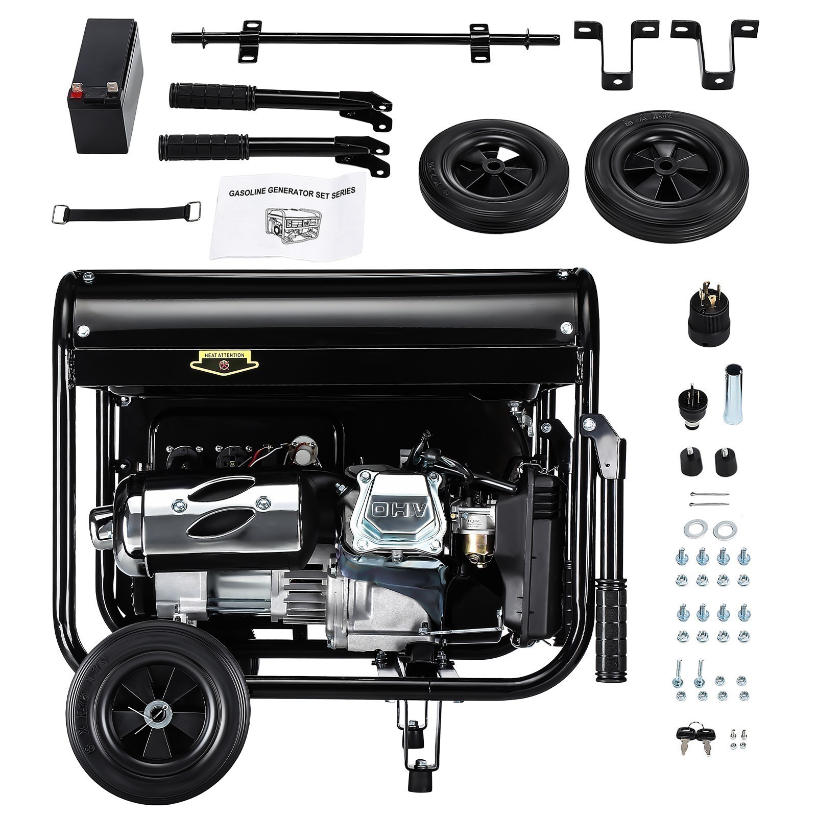 3KW 215cc Gas Inverter Generator OHV Engine 110V&220V Dual Volt Overload Protect