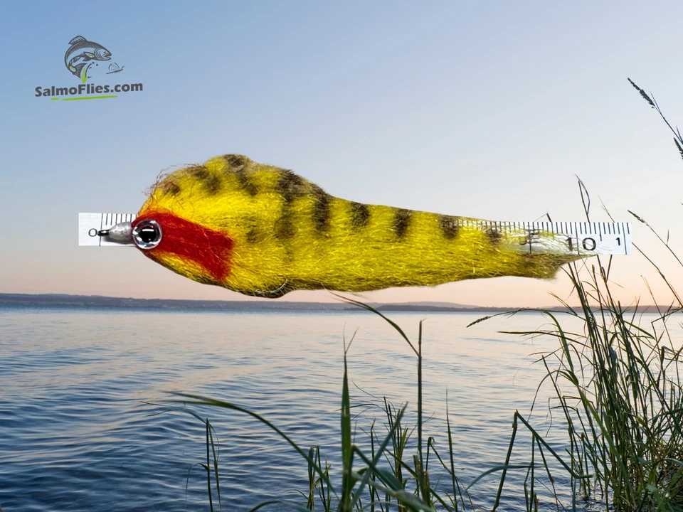 💥 3er Set Bait King "Yellow Tiger" Streamer | 10 cm | #3 | Aggressive Reizfarbe