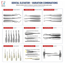 Elevador de raíces dentales, acoplamiento luxante PDL Warwick Cryer para extracción dental