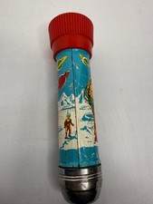 Vintage Space Boy Flashlight Works Tin Litho Metal Hipco Made in USA