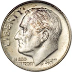 1957-D Roosevelt Dime - Frosty Luster - Lightly Toned - GEM BU!