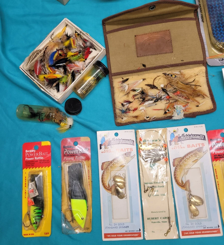 Angelausrüstung riesiges Set Box Köder Haken Vintage Rollen Medalist Fix Reel Baits + - Bild 2 von 4