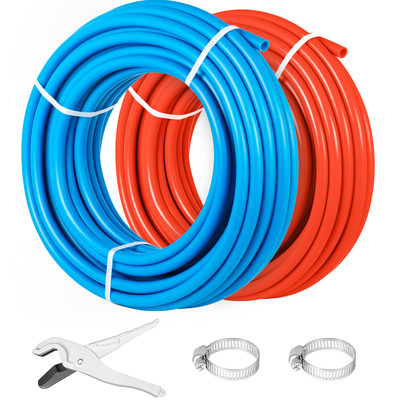 #ad Uimoso 1 2quot; 2 X 100ft Red amp; Blue PEX Tubing For Potable Water w Cutter amp; Clamp $40.99