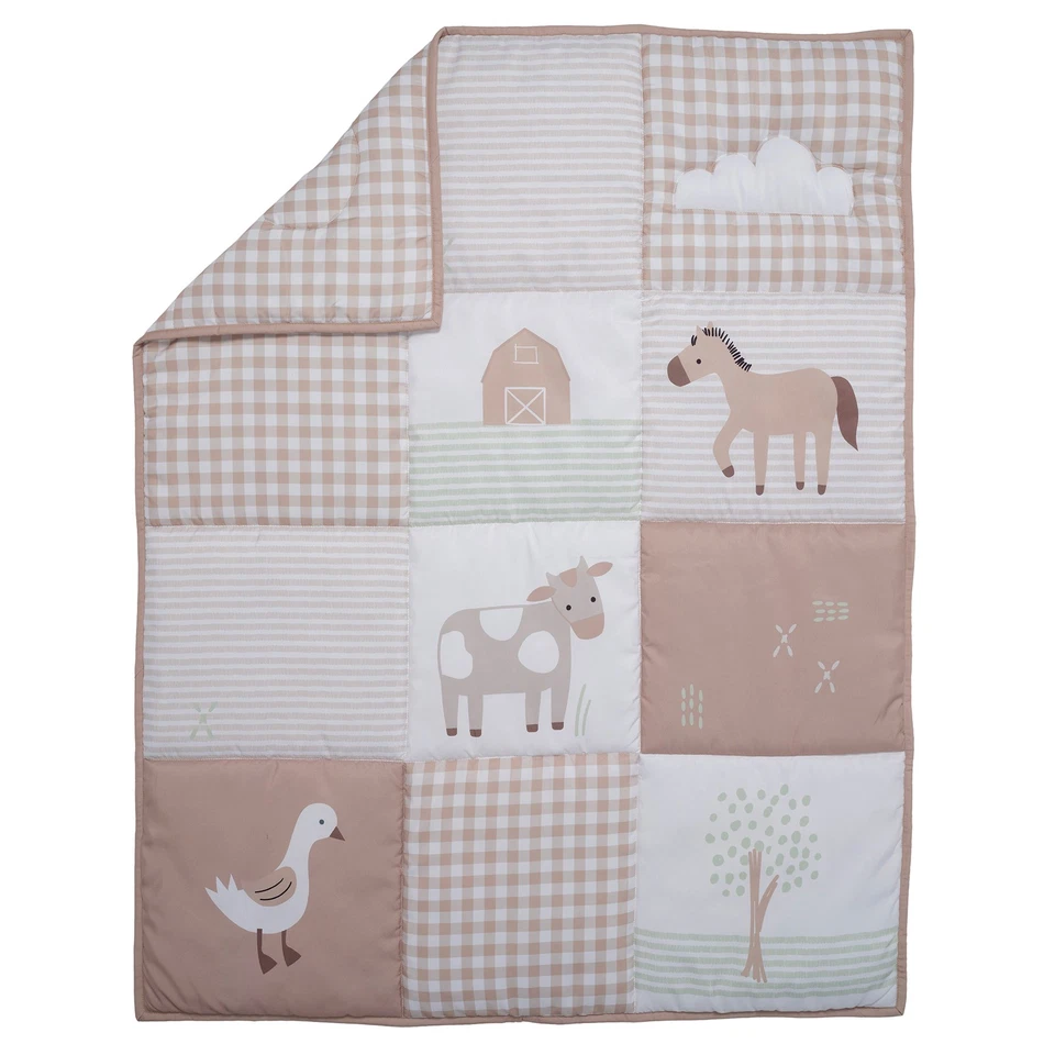 Bedtime Originals Farmyard Friends 3-Piece Infant Baby Nursery Crib Bedding Set - Image 3 of 4
