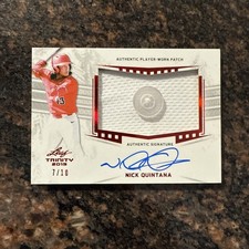 2019 Leaf Trinity Nick Quintana Tigers Prospect Patch Button Auto Ruby  #d 7/10