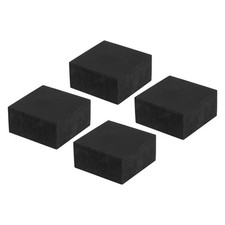 4Pcs Self Adhesive 1.97"x1.97"x1" Rubber Anti-Vibration Pads, Black