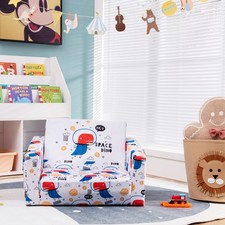 Costway 2-in-1 Convertible Kids Sofa to Lounger Flip-Out Chair w/Storage Pocket