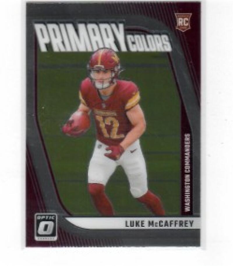 Luke McCaffrey Panini Donruss Optic Rookie Primary Colors #15 Base