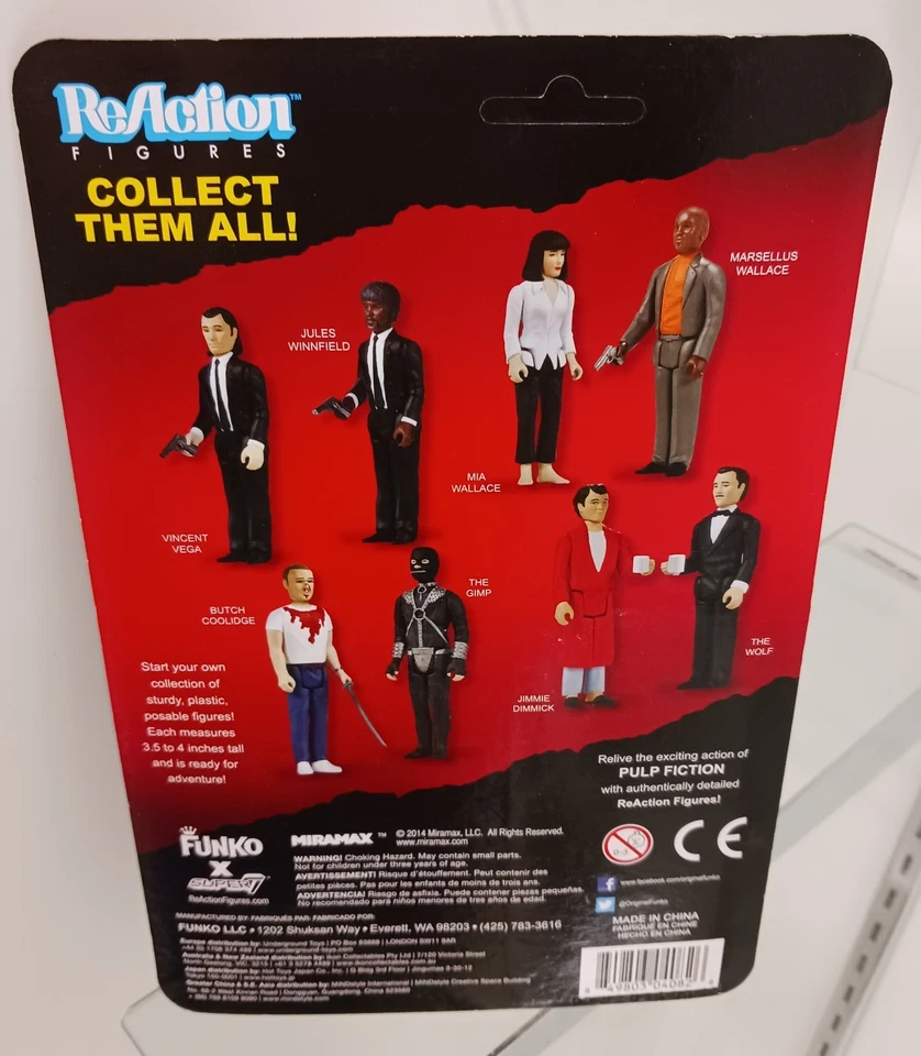 Figuras de reacción de ficción Vincent Vega Pulp serie 1 Super 7 Funko 2014 3,75 Foto 2 de 2