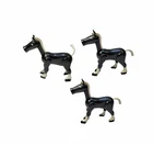 Lot of 3 Vintage Fisher-Price Little People Black Horse Hong Kong/Taiwan