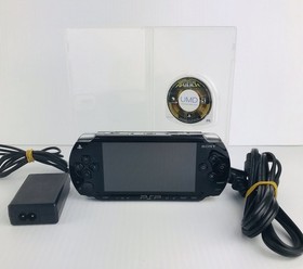 Sony PSP-1001 Black Console W/ Charger And Game - Tested & Working