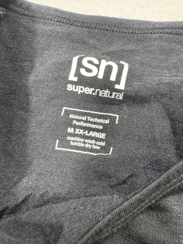 Супер натуральный SN мужчин 2XL черный длинным рукавом мериносовой шерсти смесь рубашка базовый слой - Изображение 3 из 4