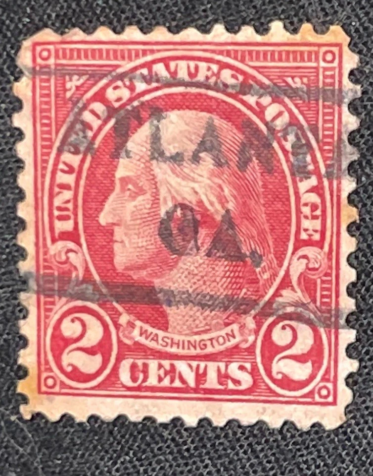 US Stamp #634a, Type 2, Used, Wash, 2cent P11x10.5, Carmine, AT, GA Precancel - Image 2 of 4