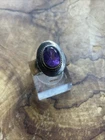 Silver .925 Vintage Antique Purple Amethyst Ring Size 6 #