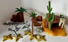 Playmobil Vintage rock/cave/plants & incomplete 3875 Native American set+ manual